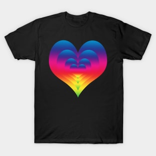 Rainbow Gradient Nested Hearts T-Shirt